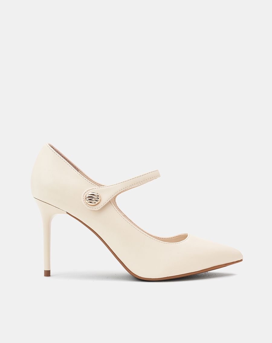 Giày Cao Gót Maryjane Phối Khóa Trang Trí