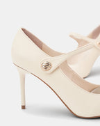 Giày Cao Gót Maryjane Phối Khóa Trang Trí