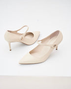 Giày Cao Gót Maryjane Phối Khóa Trang Trí