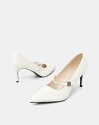 Giày Cao Gót Pump Gót Thanh Phối Quai