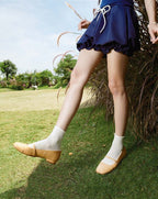 Giày Búp Bê Mary Jane Mũi Thô