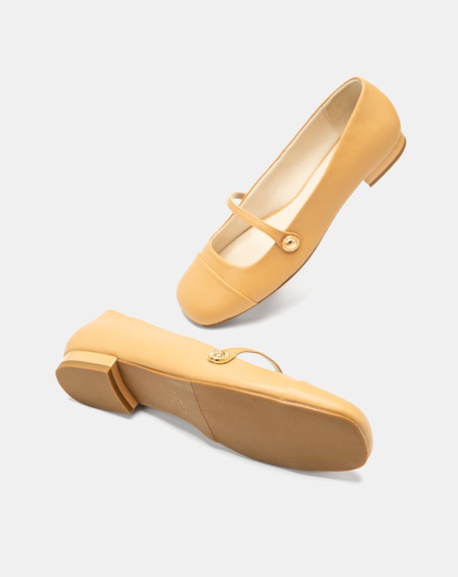 Giày Búp Bê Mary Jane Mũi Thô