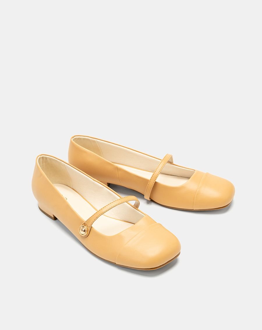 Giày Búp Bê Mary Jane Mũi Thô