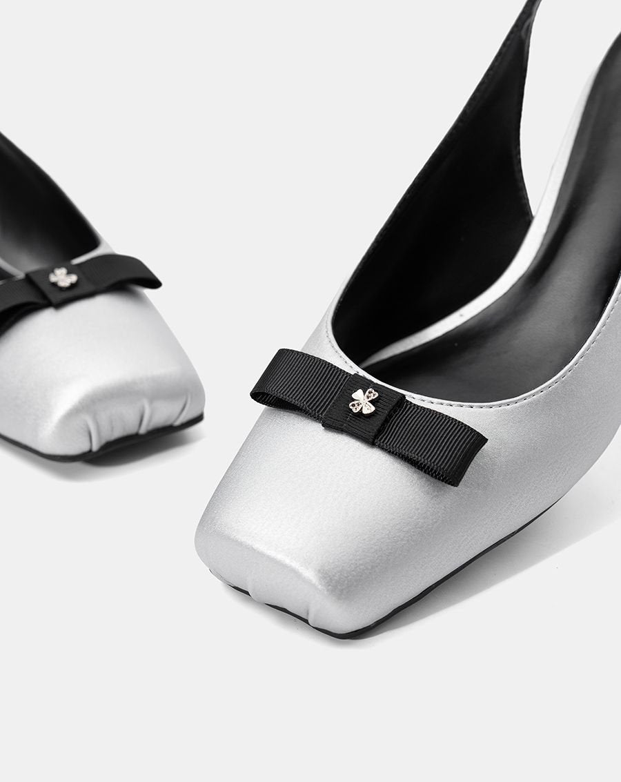 Giày Cao Gót Slingback Mũi Vuông