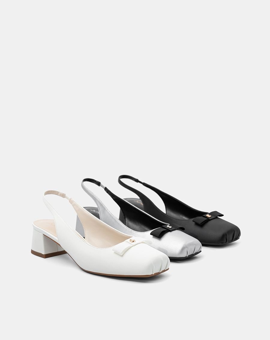 Giày Cao Gót Slingback Mũi Vuông